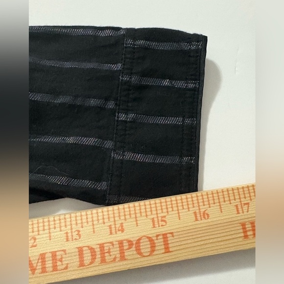 Victoria's Secret Black with Metallic Blue Stripe Button Down Sleepshirt. Size L - Picture 8 of 10